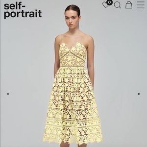 Pale yellow Self Portrait Azaelea Dress